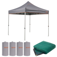 Gazebo 2.4m + Sand Bag Weights + Ultramesh Mat & Wheel Carry Bag Camp Setup