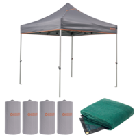 Gazebo 3m + Sand Bag Weights + Ultramesh Mat & Wheel Carry Bag Camp Setup