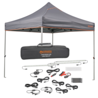 Portable Gazebo 3m x 3m + LED 3 Light Bar Camp Kit & Carry Bag 30 Piece Set