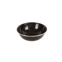 Premium Enamel Bowl 15x5cm Black Stainless Steel Rim Durable