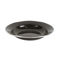 Premium Enamel Soup Plate 22x4cm Black Stainless Steel Rim Durable