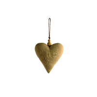 Maine & Crawford 20cm Paislee Heart Cushion Wall Hanger Natural Style
