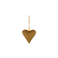 Maine & Crawford 20cm Roya Stripes Heart Cushion Wall Hanger Natural Style