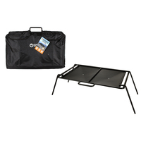 Flat Plate Camp Fire Cooker 61.5x42x24cm Steel, Includes Carry Bag