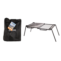 Flat Plate & Grill FIH Camp Cooker 58x46.5x25cm Steel, Includes Carry Bag