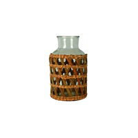 Maine & Crawford 30cm Archi Seagrass Woven Glass Vase Natural Decor