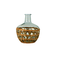 Maine & Crawford 26cm Tate Seagrass Woven Glass Vase Natural Decor
