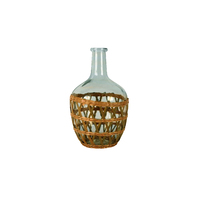 Maine & Crawford 30cm Tate Seagrass Woven Glass Vase Natural Decor