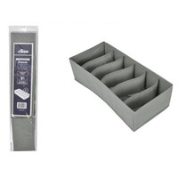 1pce Bra/Sock Organiser Grey Colour 6 Compartment Drawer Storage Collapsible