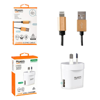 Braided USB iPhone Charger 3m + USB AC Fast Charger Universal Compatibility