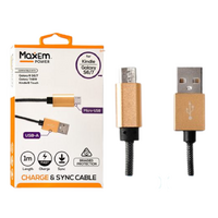 Braided USB to Micro USB Cable 1m Length 1 Piece Fast Charge & Sync