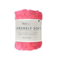 Pink Coral Fleece Blanket Fashion Throw 150x200cm 1 Piece Supremely Soft