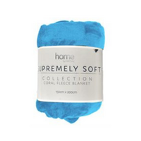 Aqua Blue Coral Fleece Blanket Fashion Throw 150x200cm 1 Piece Supremely Soft