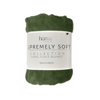 Green Coral Fleece Blanket Fashion Throw 150x200cm 1 Piece Supremely Soft