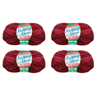 Reds Knitting Wool Yarn 4 Rolls Set 8 Ply 100g 100% Acrylic