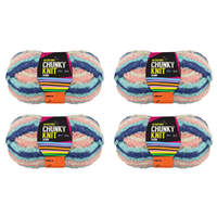 Funfetti Chunky Knitting Wool Yarn 4 Rolls Set 3 Ply 100g 100% Polyester Microfiber