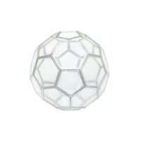 25cm Geometrical Style Glass & Silver Framed Terrarium Industrial Style