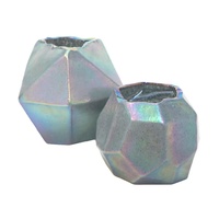 1pce Nihal Glass Vase with Iridescent Glass, Industrial Style