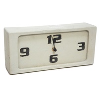 25cm Concrete Style Vintage Retro Style Mantle Clock