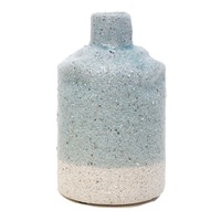 17cm Ceramic Rustic Textured Vase with Gloss Glaze