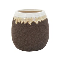 15cm Persian Ceramic Vase with Crackle Rustic Detailing