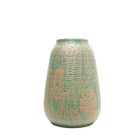 1pce 25x18cm Impressions Ceramic Vase Sage & Natural Plant Flower Holder