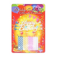 Birthday Party Candle Set of 12 Candles and Cake Cup Picks and Cake Decoration 