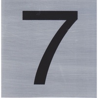 HOUSE NUMBER 7 10x10cm, Brush Stainless Steel Look, Self Adhesive - S014