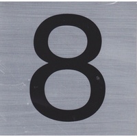 House Number 8 Brushed Stainless Steel Look 10cm Self Adhesive