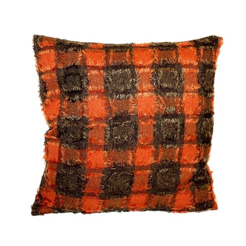 40cm Cushion Decor Polyester Red Orange Shaggy Pattern