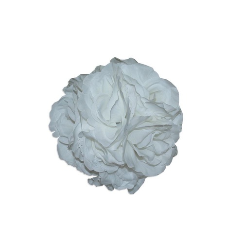Rose Flower Ball 16cm White Polyester Hangable Weddings Decorations