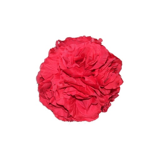 Rose Flower Ball 16cm Red Polyester Hangable Weddings Decorations