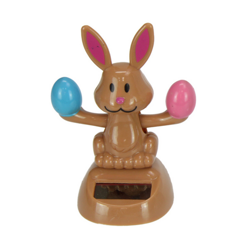 Solar Power Groover Easter Rabbit Brown 1pce 11cm 