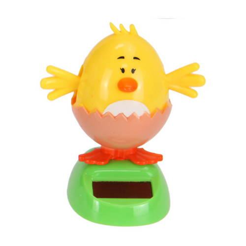 Solar Power Groover Easter Chicken Yellow 1pce  9.5cm
