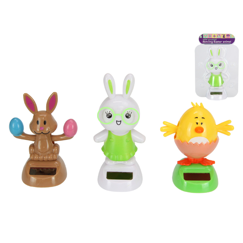 3pce Solar Powered Groovers Set Easter Chick, Bunny & Rabbit