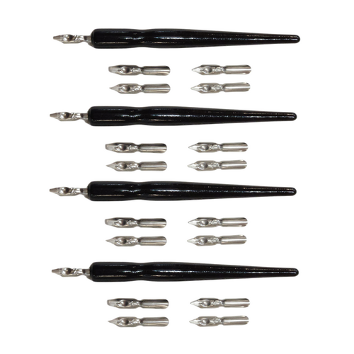 4x Calligraphy Pens Set with 5 Nibs, Writing & Sketching Art