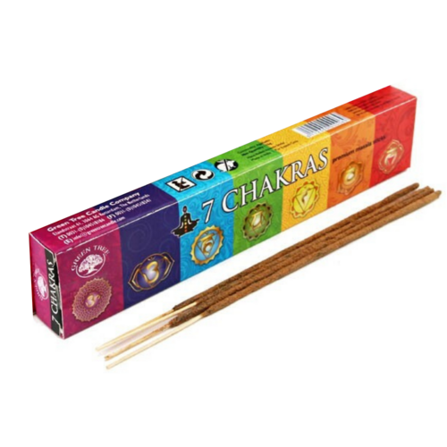 NANDITA Seven Chakras Incense 15gms 20 Sticks Green Tree Meditation
