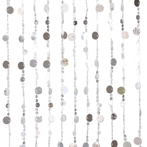 Beaded Door Curtains Retro Silver Disk Design 1pce 80x170cm 