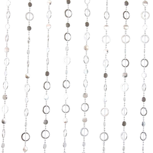 1pce 80x170cm Beaded Door Curtains Retro Silver Disk and Hoops Design