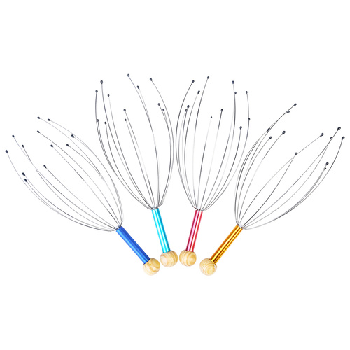 4pce 22cm Head Massager Amazing Feeling Stem Colour Bulk Buy!
