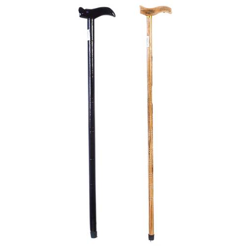 Walking Sticks Cane Set Wooden Natural Colours 2 Pieces Pair 90cm