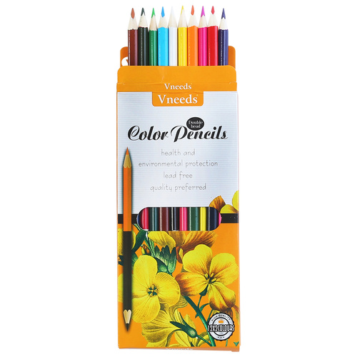 Classic 12pce Colour Pencils with Double Head Each End so you Get 24 Colours