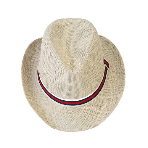 1pce Beige Straw Cowboy Hat Party & Events Style Unisex Fashion