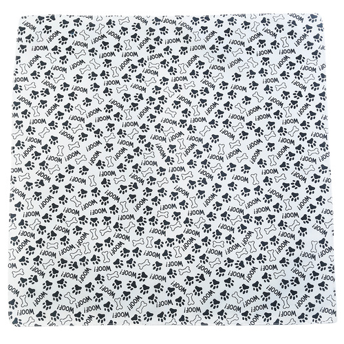 Bandana Dog Paw Prints & Bones 1pce 54cm 100% Cotton Head Wrap Scarf