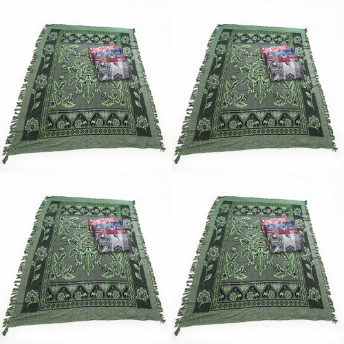 4x Green Boho Throw Rug, Table Cloth, Picnic, Camping Blanket 180x200cm 