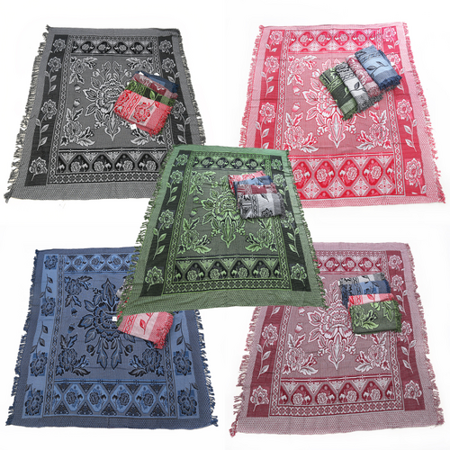 5pce Boho Throw Rugs Set, Table Cloth, Picnic, Camping Blanket 180x200cm 