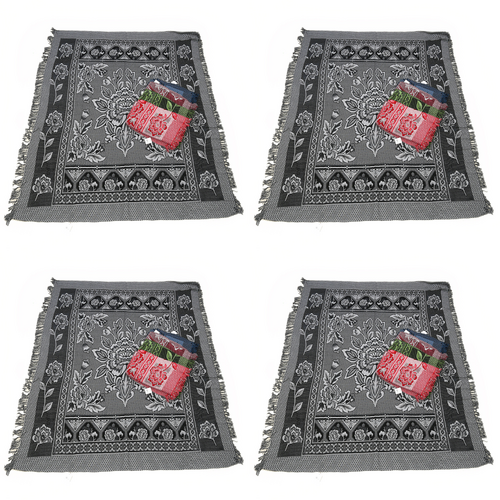 4x Black Boho Throw Rug, Table Cloth, Picnic, Camping Blanket 180x200cm 