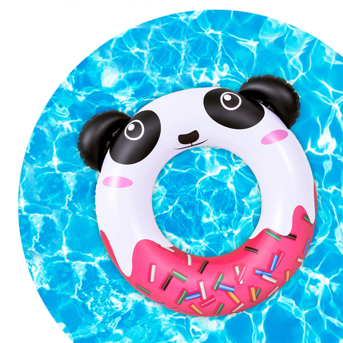 1pce Panda Swim Ring 55x70cm Inflatable Pool Toy Summer Kids & Family