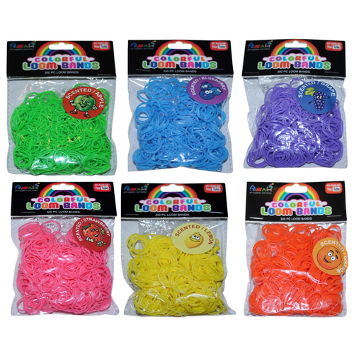 1800pce Fruit Scented Loom Bands Kit, Mixed Colours