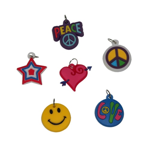 ASAH Groovy Charms for Looming 6pce will  Suit All Type of Loom Bands